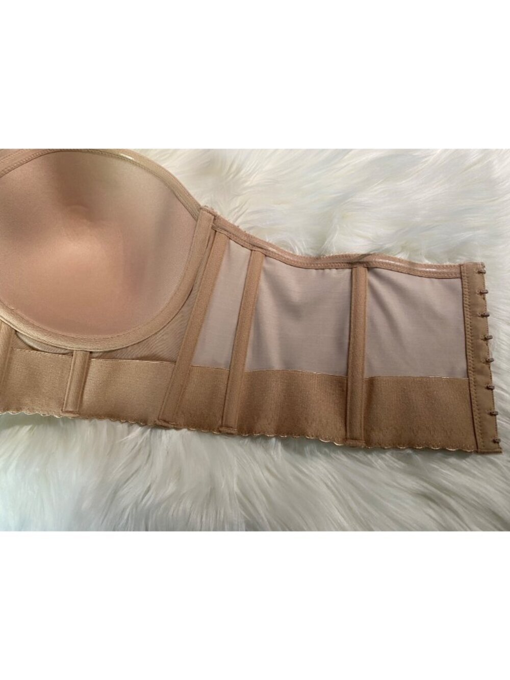 NEW Parfait Longline Strapless Bra European Nude Size 40E Lace Detail P50116 - Picture 9 of 9